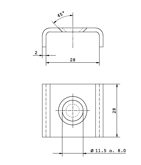 Gitterrostklemme fuer Rosthoehe 60-70 mm MW 30-10 mm aus St37- feuerverzinkt-26-KLEMME02100.8