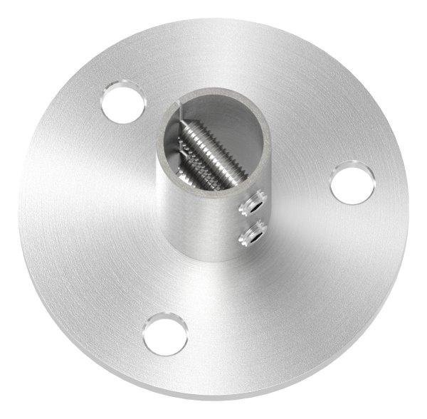 Wand- und Bodenanker  Masse- Ø 100x6 mm fuer Rundrohr Ø 33-7x2-0 mm -V2A-11-3010.4