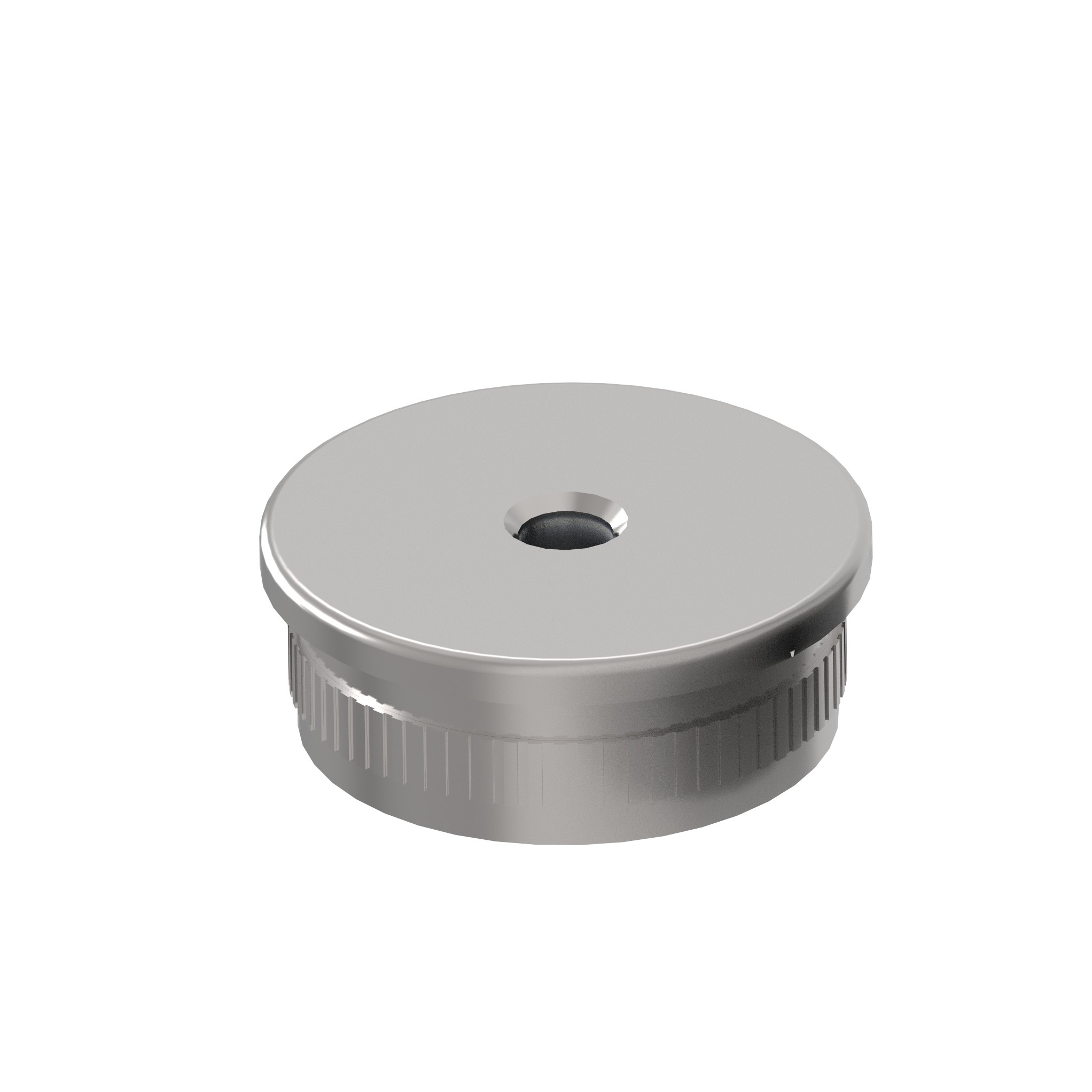 Rohrstopfen flach mit Gewinde- M8 fuer Rundrohr- Ø 42-4x2 mm V2A-11-5241-A.4
