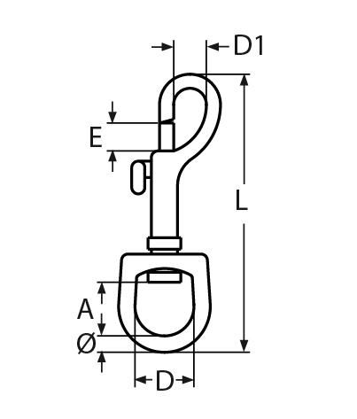 Wirbelkarabiner Oese Durchmesser- 7 - 19 mm V4A - Verkauf in VPEs-66-64-411.8303