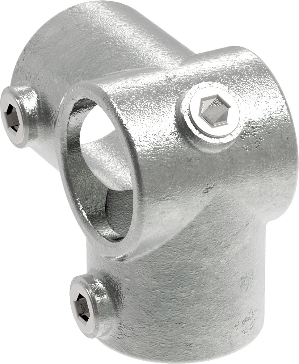 Rohrverbinder - Eckstueck durchgehend - 116C42 - 42-4 mm - 1 1-4- - Feuerverzinkt u. Elektrogalvanisiert-116C42