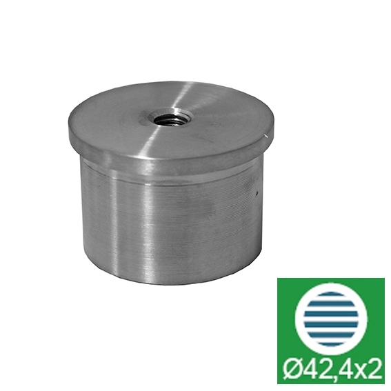 Einsteckkappe Edelstahl AISI 304 fuer Rohr D42-4x2 mm mit Gewinde geschliffen-89-11A5737242-A.4