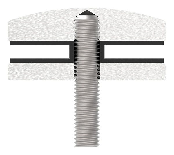 Glaspunkthalter Ø 72 mm fuer Anschluss- flach V2A - V4A-10-GPH72.2