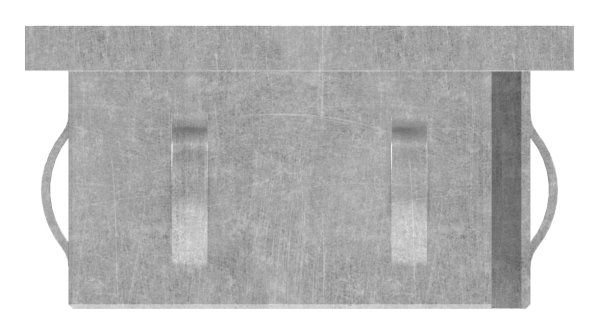 Stahlstopfen flach - mit M8 - fuer Rohr 60x60x2-0-3-0 mm - Stahl S235JR- roh-30-2952.8