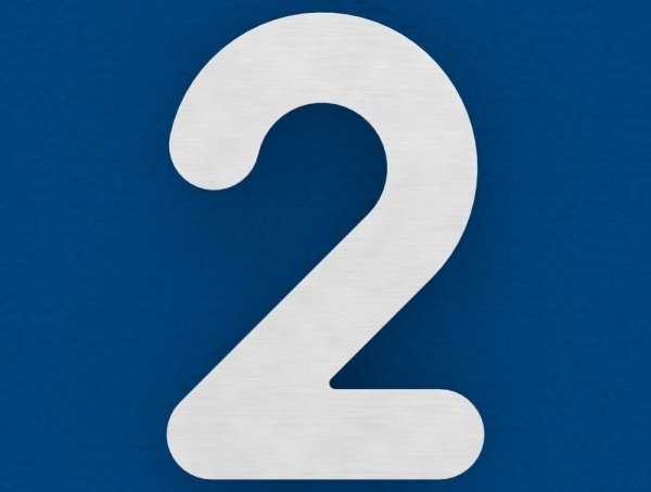 Hausnummer 2 - klein - Masse- 110 mm x 150 mm - V2A-11-8052.4