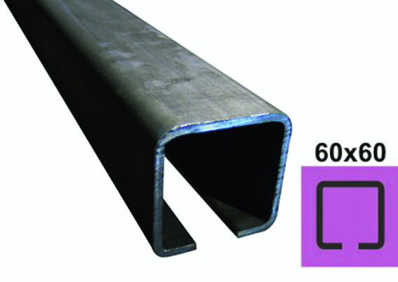 Laufschiene Stahl roh 60 x 60 x 4 mm L=6000 mm fr Schiebetore-89-11H0260X60FE6000-A.4