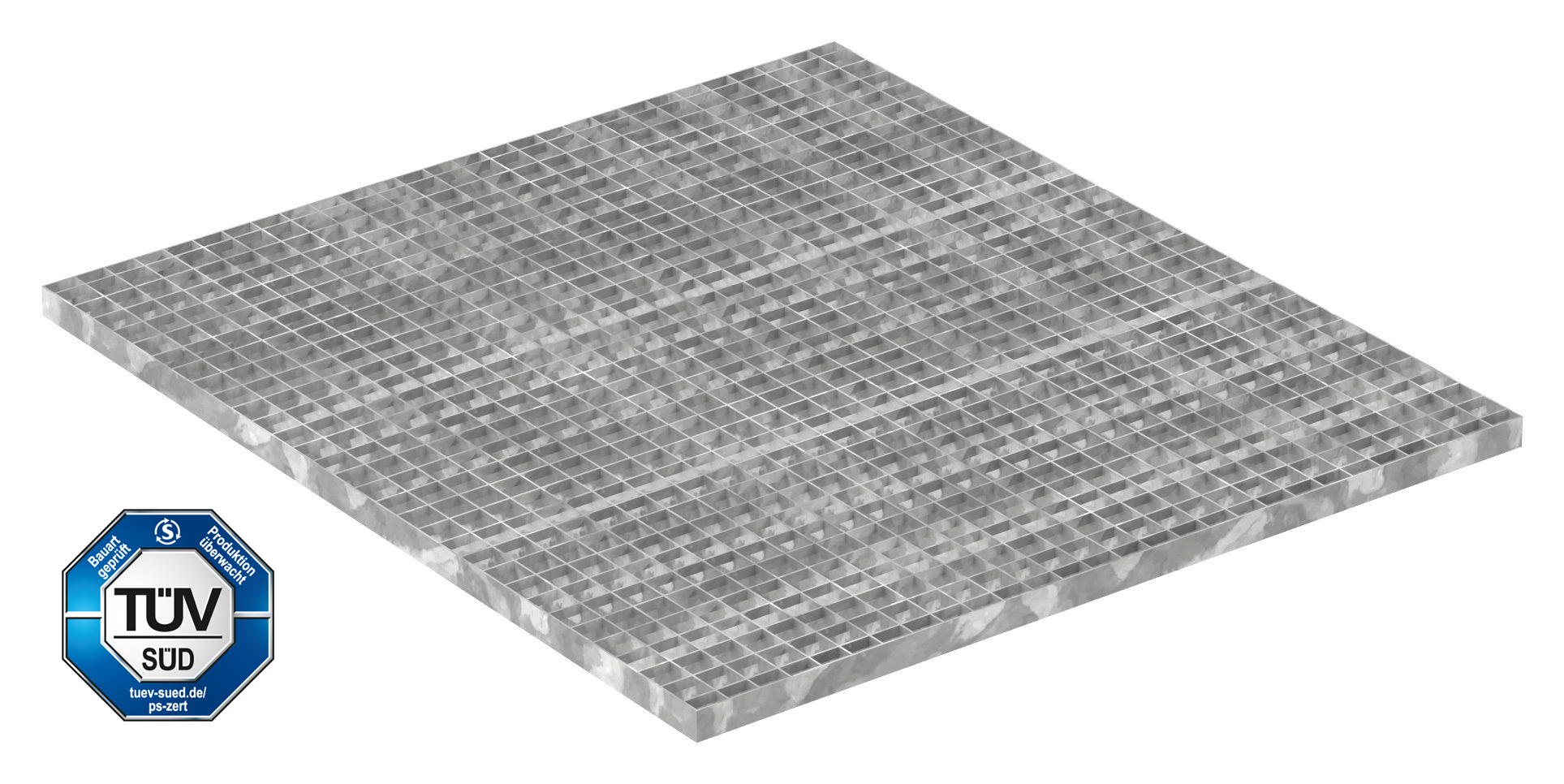 Industrie-Gitterrost - Masse- 1000x900 mm; 30-30 mm; 30-2 mm - S235JR -St37-2- im Vollbad feuerverzinkt-21-1009030302.7