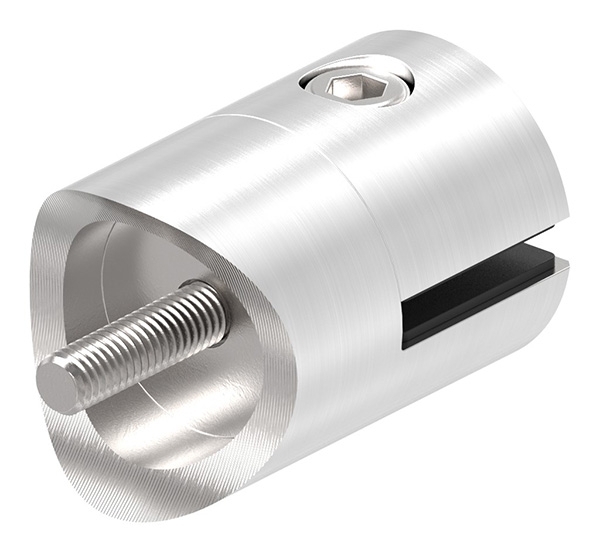 Blechhalter - Plattenhalter Ø 32 mm Edelstahl V2A – Anschluss 42-4 mm inkl- Schrauben - Gummieinlage-12-2112.4