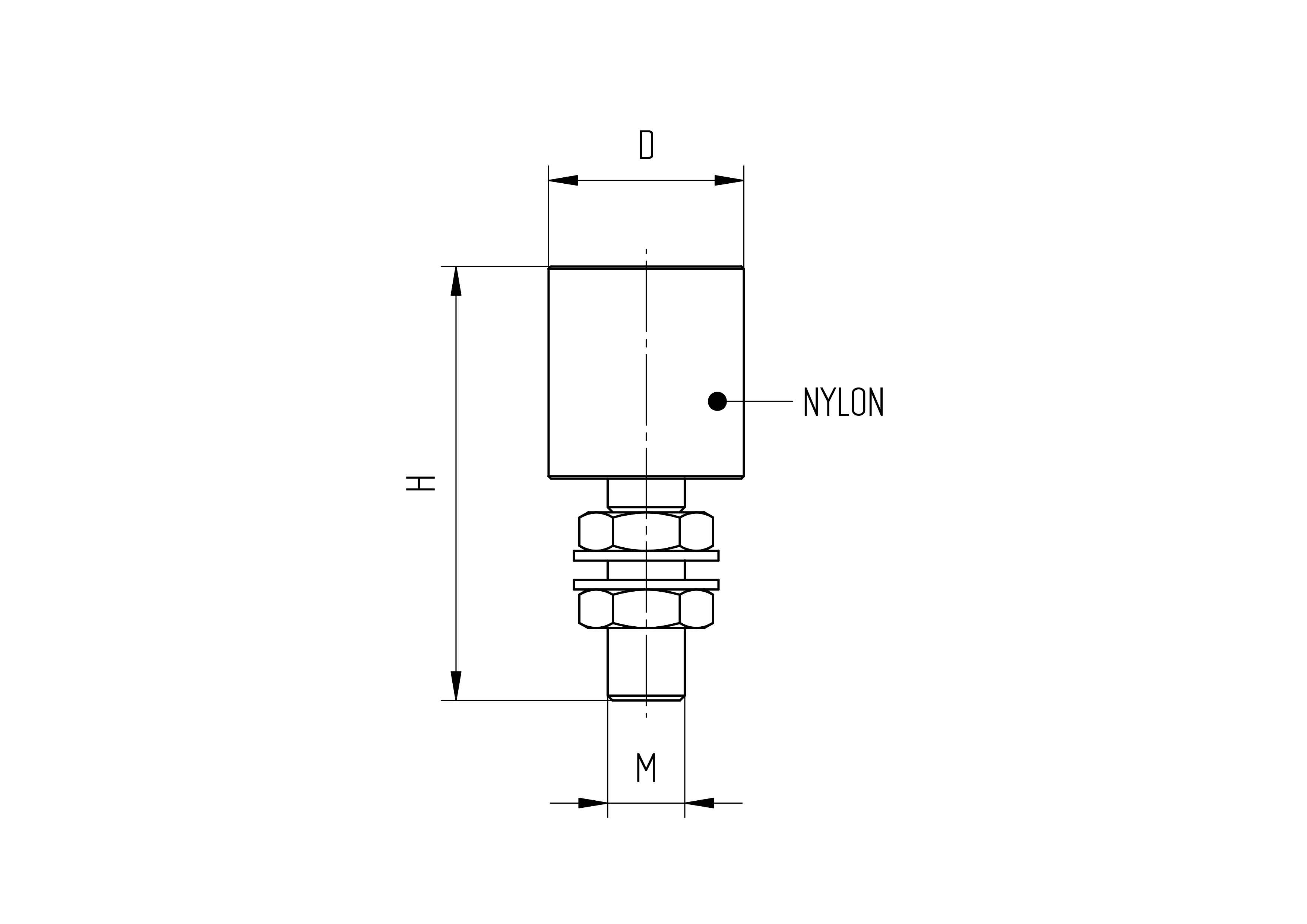 Nylon-Fhrungsrolle Stahl verzinkt  42 mm mit M16 Gewinde- wei-89-11H0442W-A.4