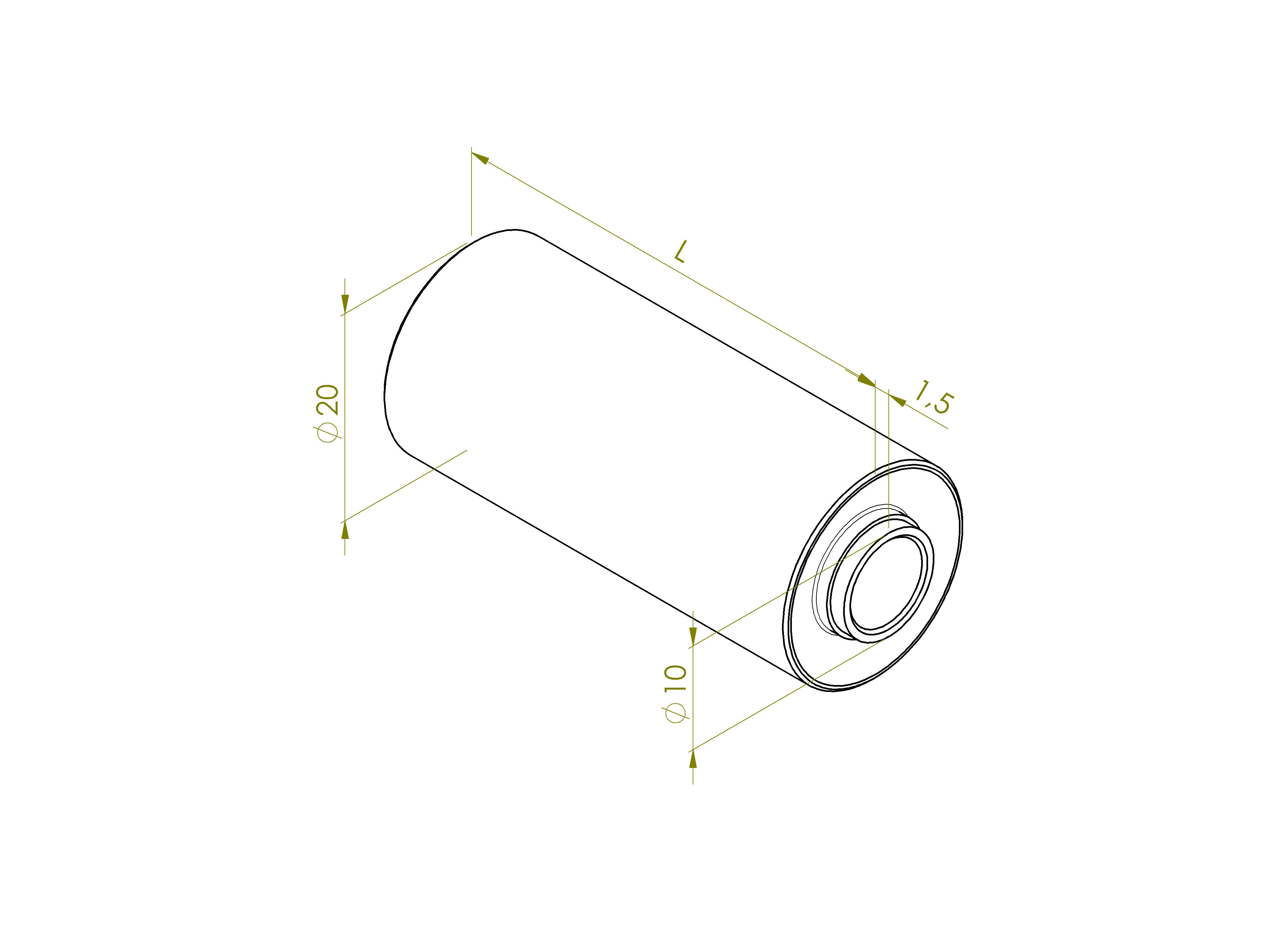 Distanzhuelse Edelstahl AISI 304 L 45 mm geschliffen-89-11A60054DISTANC-A.4