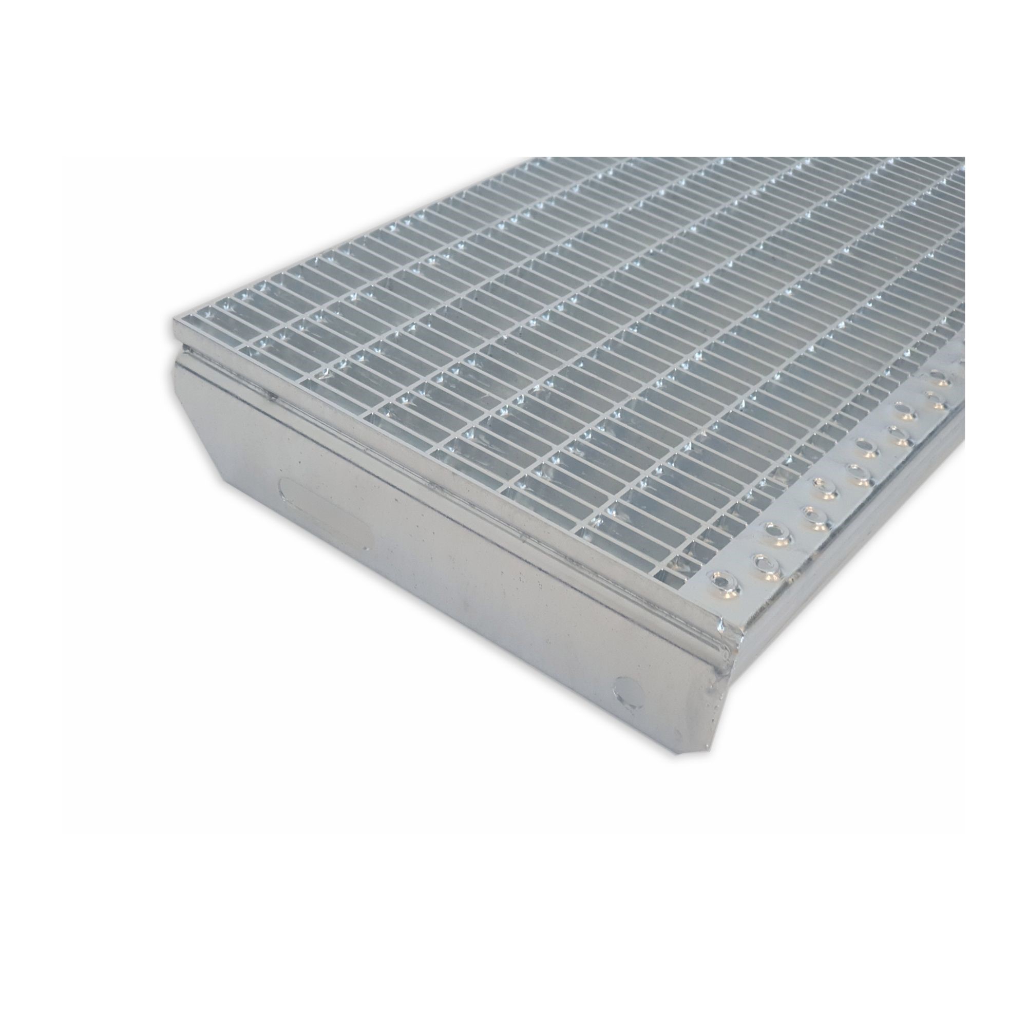 Gitterroststufe Treppenstufe Masse- 1000x270 mm 30-10 mm S235JR -St37-2- im Vollbad feuerverzinkt-40-M-1002731.7-STAHL