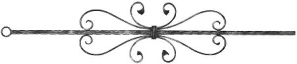 Zierstab - Laenge- 900 mm - Material- 12x12 mm - gehaemmert - Stahl -Roh- S235JR-30-1068.8