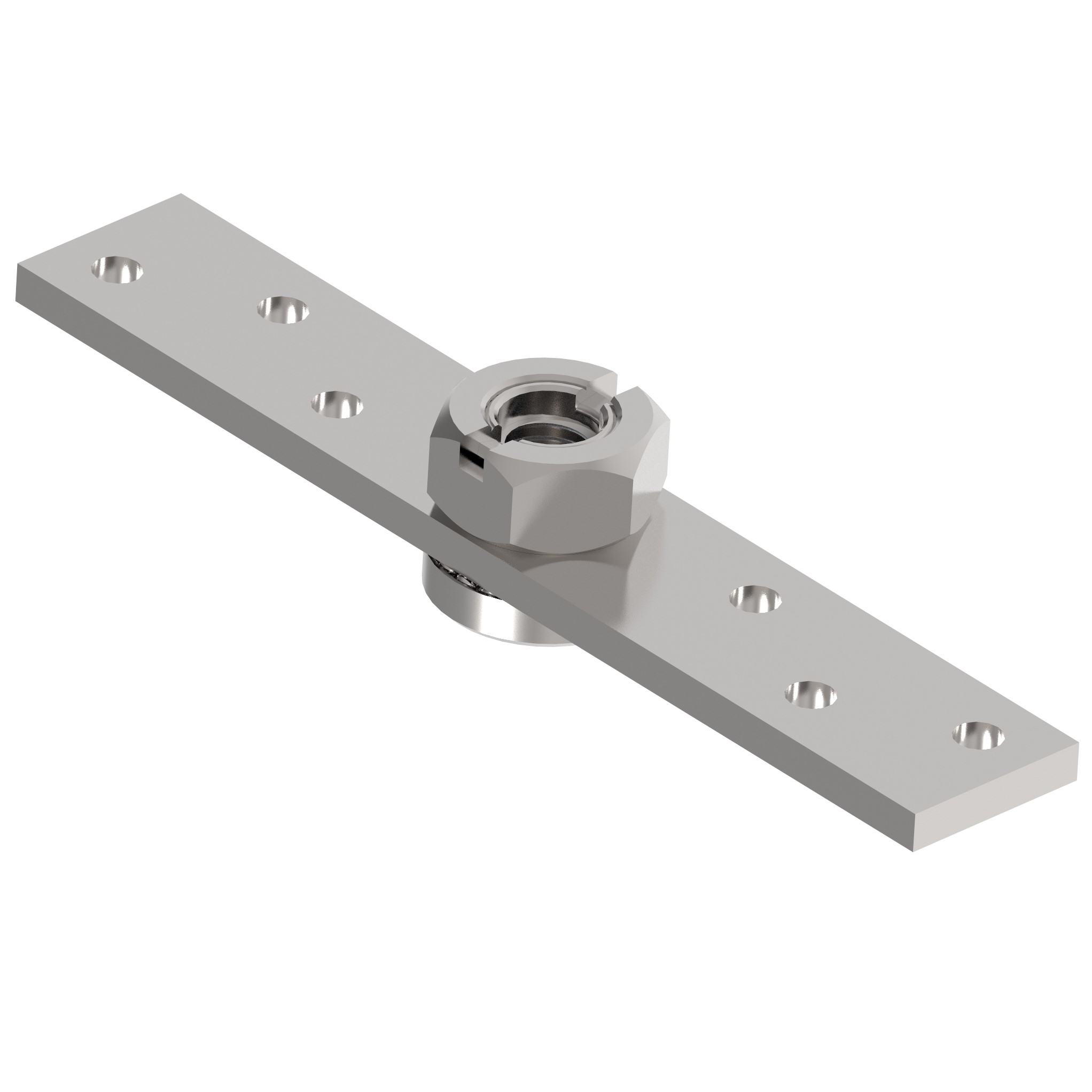 Anschraubplatte Stahl verzinkt 150 x 25 x 6 mm mit Gelenk M12 fr Torbnder-89-11H48M12-A.4