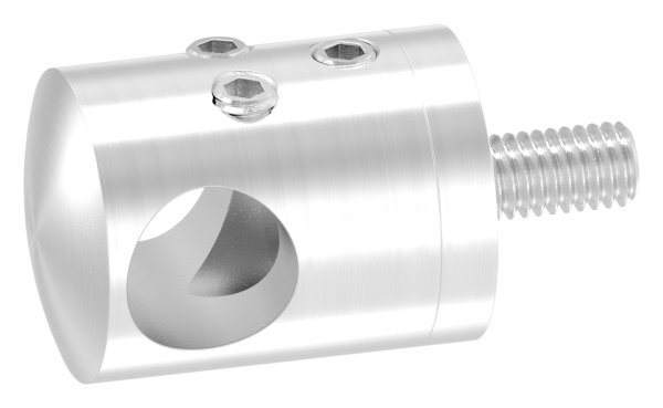 Querstabhalter V2A Edelstahl – Anschluss FLACH passend fuer Rundstaebe 12 mm zum Verbinden -Stoss- inkl- Schrauben-11-1042.4