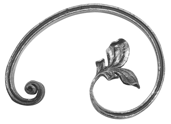 Barockelement - links - Schwerbarock - Masse- 130x195 mm - Material- 16x8 mm - Stahl S235JR- roh-30-1814.8