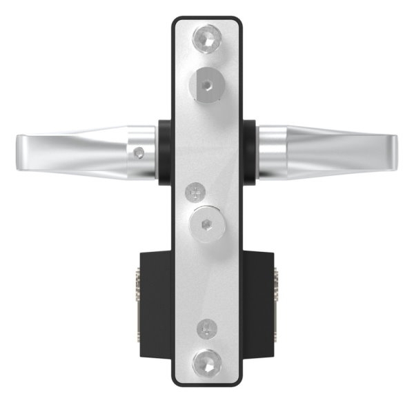 Gittertorschloss GTS 2 fuer Rohrstaerke 40-60mm- montagefertiges Set- schwarz-88-1156700-ALU.9005