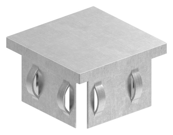 Stahlstopfen flach - fuer Rohr 50x50x2-0-3-0 mm - Stahl S235JR- roh-30-2944.8