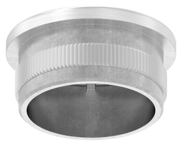 Einsteckkappe V2A Edelstahl fuer Rohr Ø 33-7 mm- 2-0 mm Wandstaerke- flach- geraendelt-11-5200.4