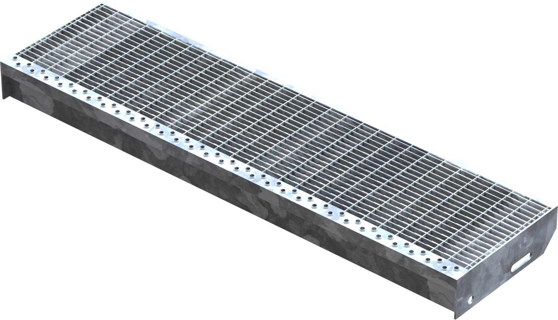 Gitterroststufe Treppenstufe Masse- 900x240 mm 30-10 mm S235JR -St37-2- im Vollbad feuerverzinkt-40-902431.7