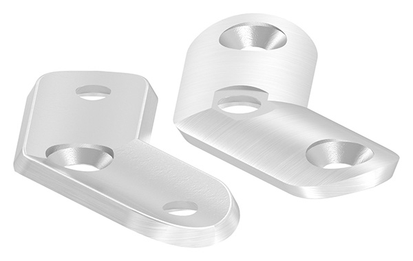 Handlaufanschlussplatte 135° fuer Rohr Ø 42-4 mm mit gesenkten Aussenbohrungen V2A-11-2145.4G