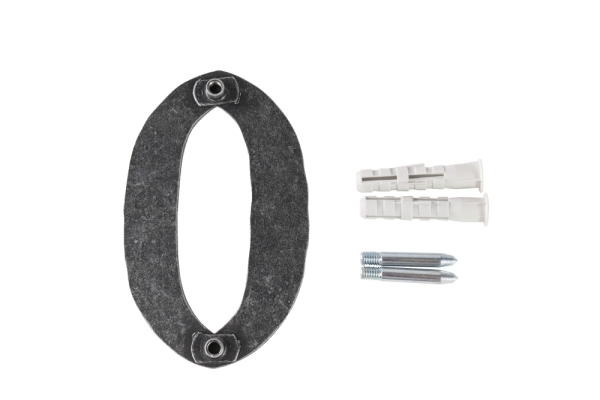 Hausnummer 0 - Abmessung 12x8 cm - Material 4 mm gehaemmert - Stahl -Roh- S235JR-30-3110.8