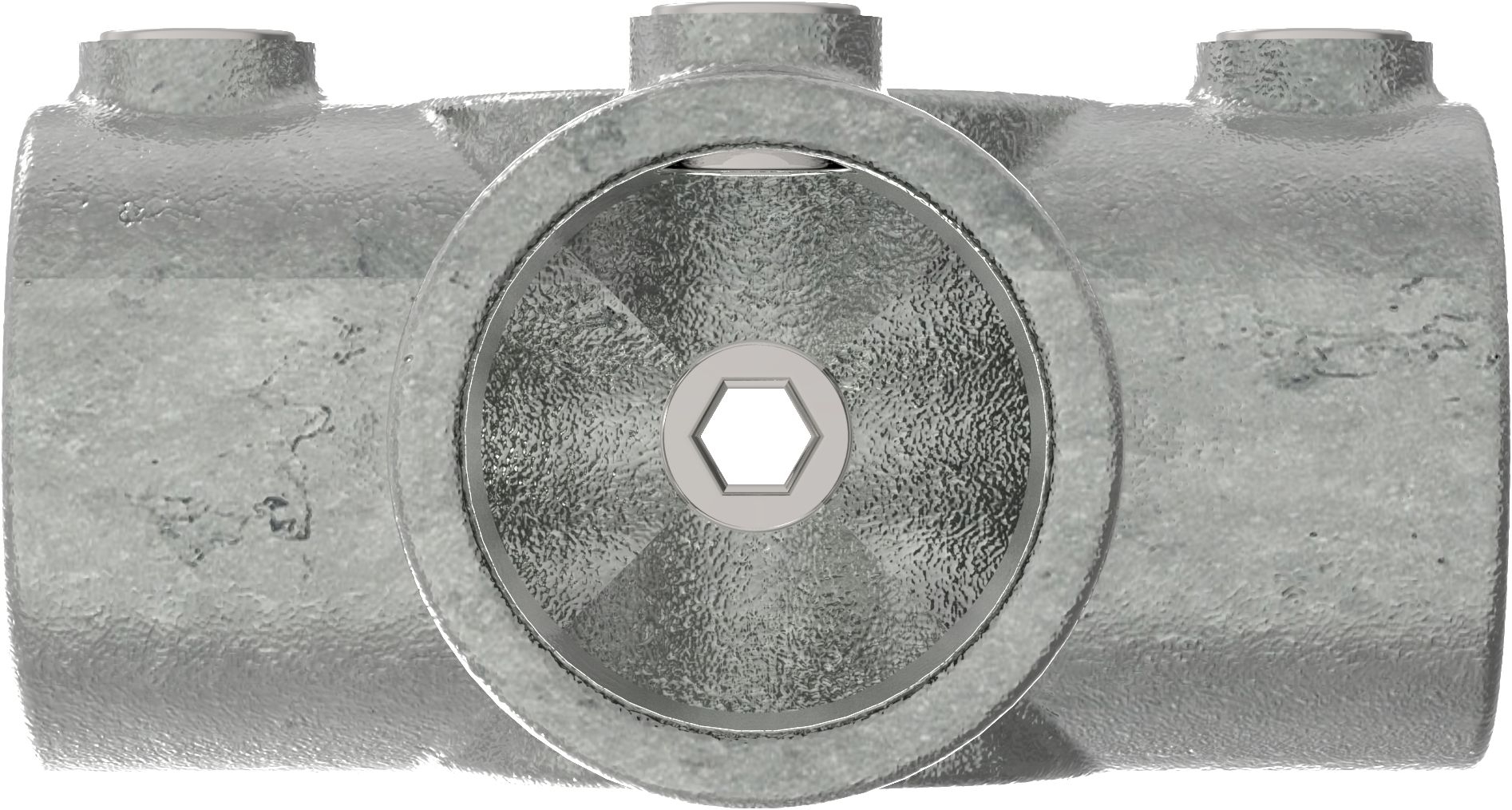 Rohrverbinder - T-Stueck fuer Stuetzrohr - 176A27 - 26-9 mm - 3-4- - Feuerverzinkt u. Elektrogalvanisiert-176A27