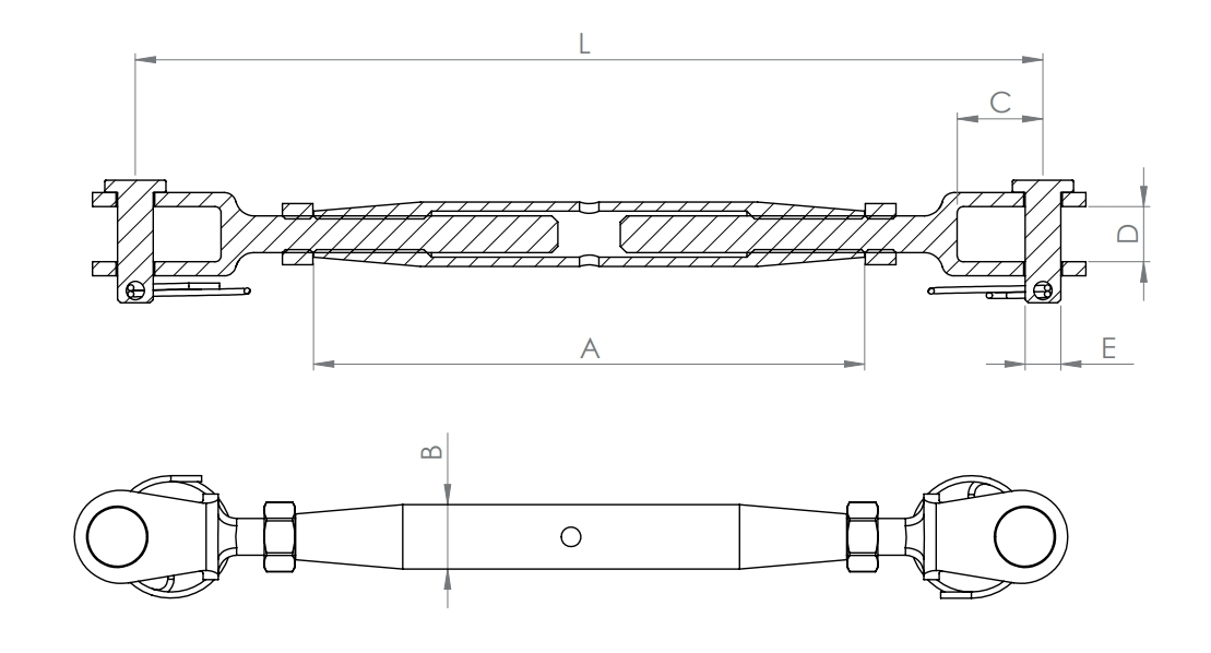 Wantenspanner - Links-Rechtsgewinde - Gewinde M4 bis M8 - V4A-11.2780