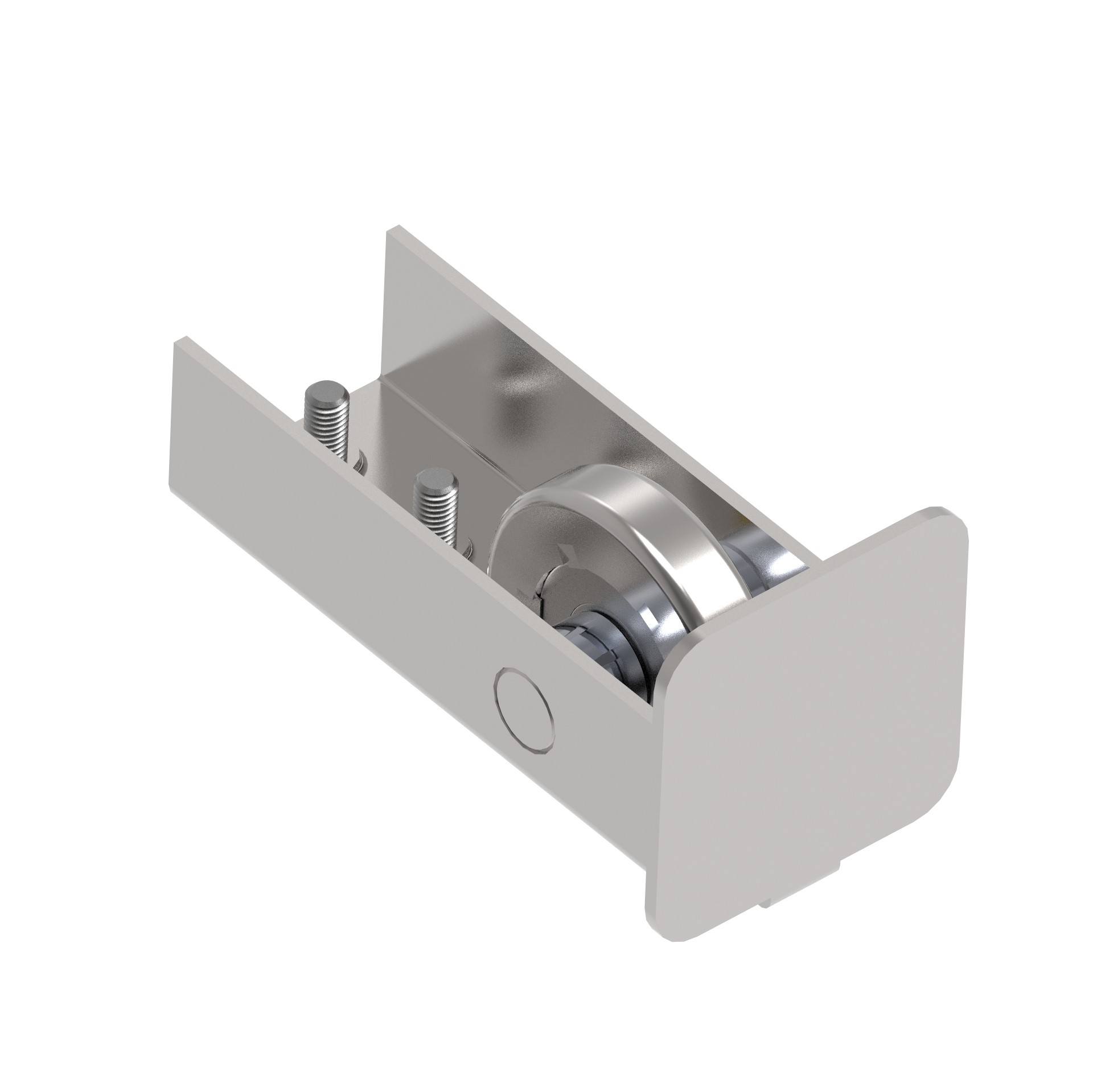 Auflaufrolle Edelstahl V2A fr Vierkantrohr 60x60 mm mit Nylonrolle-89-11H814N60X60-A.4