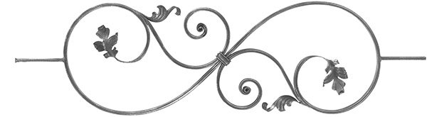 Zierstab - Laenge- 900 mm - Material- 16x8 mm gerillt - Stahl S235JR- roh-30-1157.8