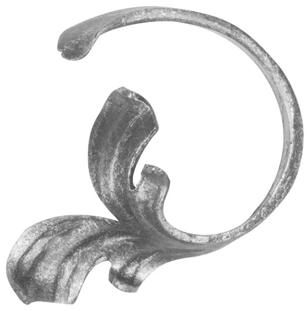 Leichtbarock - links - Barockansatz - Masse- 60x70 mm - Material 12x5 mm - Stahl S235JR- roh-30-1762.8