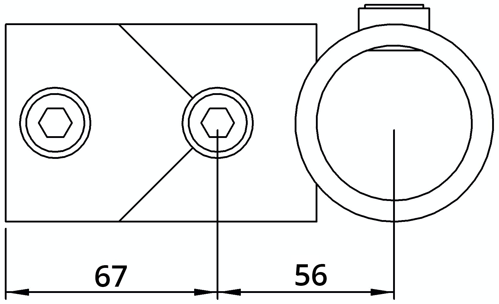 Rohrverbinder - Kreuz-T-Stueck kombiniert - 165D48 - 48-3 mm - 1 1-2- - Feuerverzinkt u. Elektrogalvanisiert-165D48