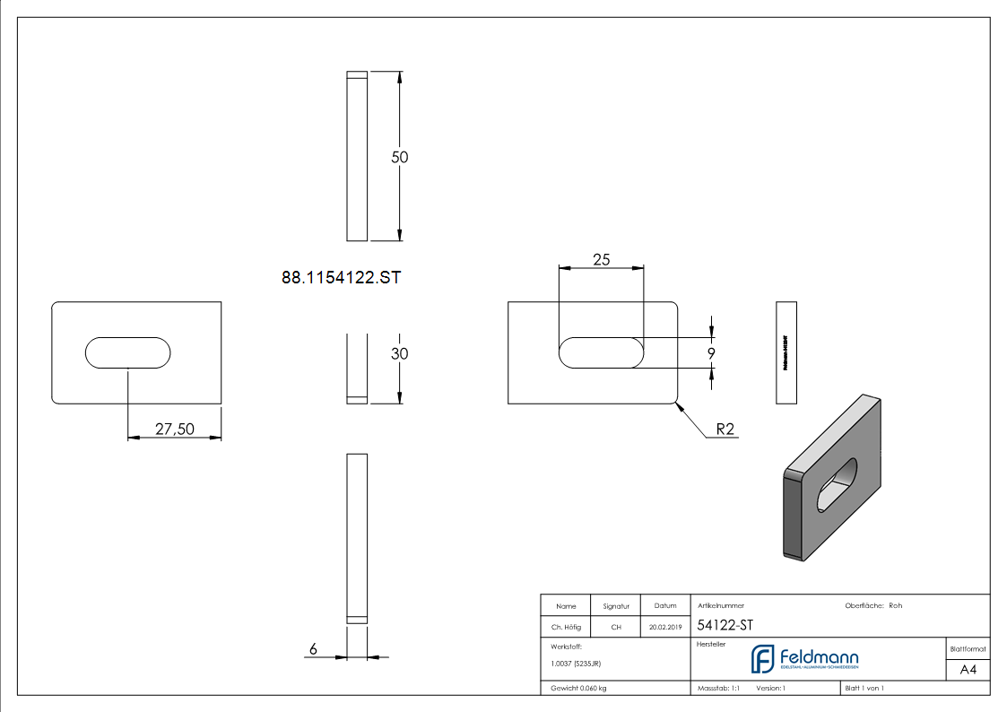Anschweisslasche eckig 50x30x6mm-88-1154122.ST