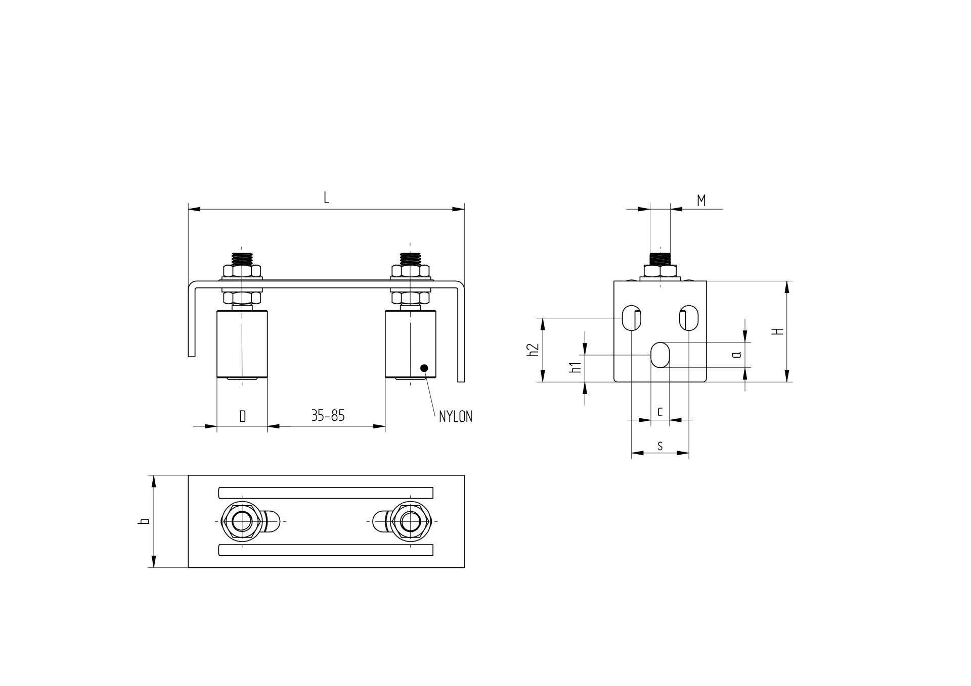 Rollenfuehrung Stahl verzinkt pulverbeschichtet RAL 7016 L=165 mm verstellbar-89-11H122S-A.4