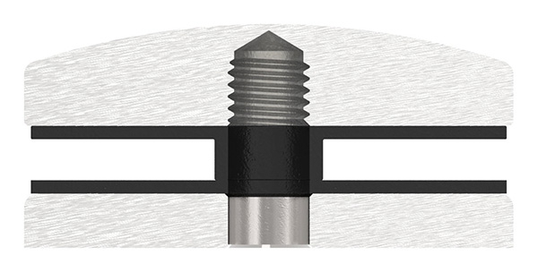 Glaspunkthalter Ø 72 mm fuer Anschluss- flach V2A - V4A-10-GPH72.2