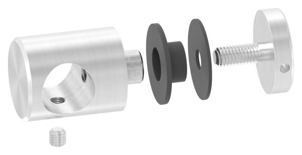 Querstab-Glaspunkthalter Ø 25 fuer Rundstaebe Ø 16 mm V2A-11-1650.4