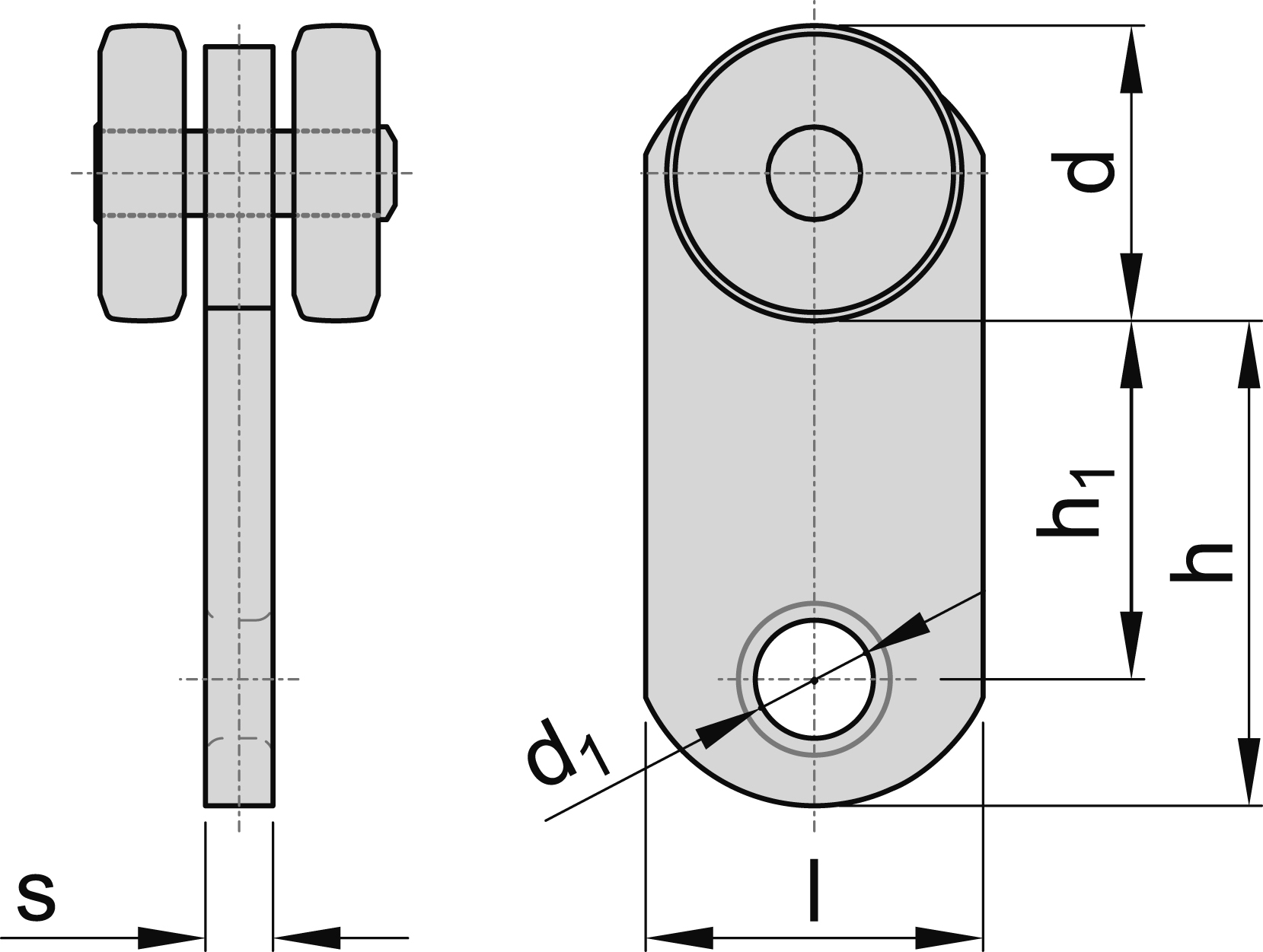 Einfachrolle zum Einhaengen lang Groesse 1 MEA 10332811-60-0168.7