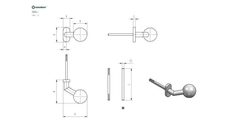 Tuerknauf-Paar V2A Ø 50 mm- Vierkant 8 mm- satiniert- feststehend-89-11D8042I-A.4