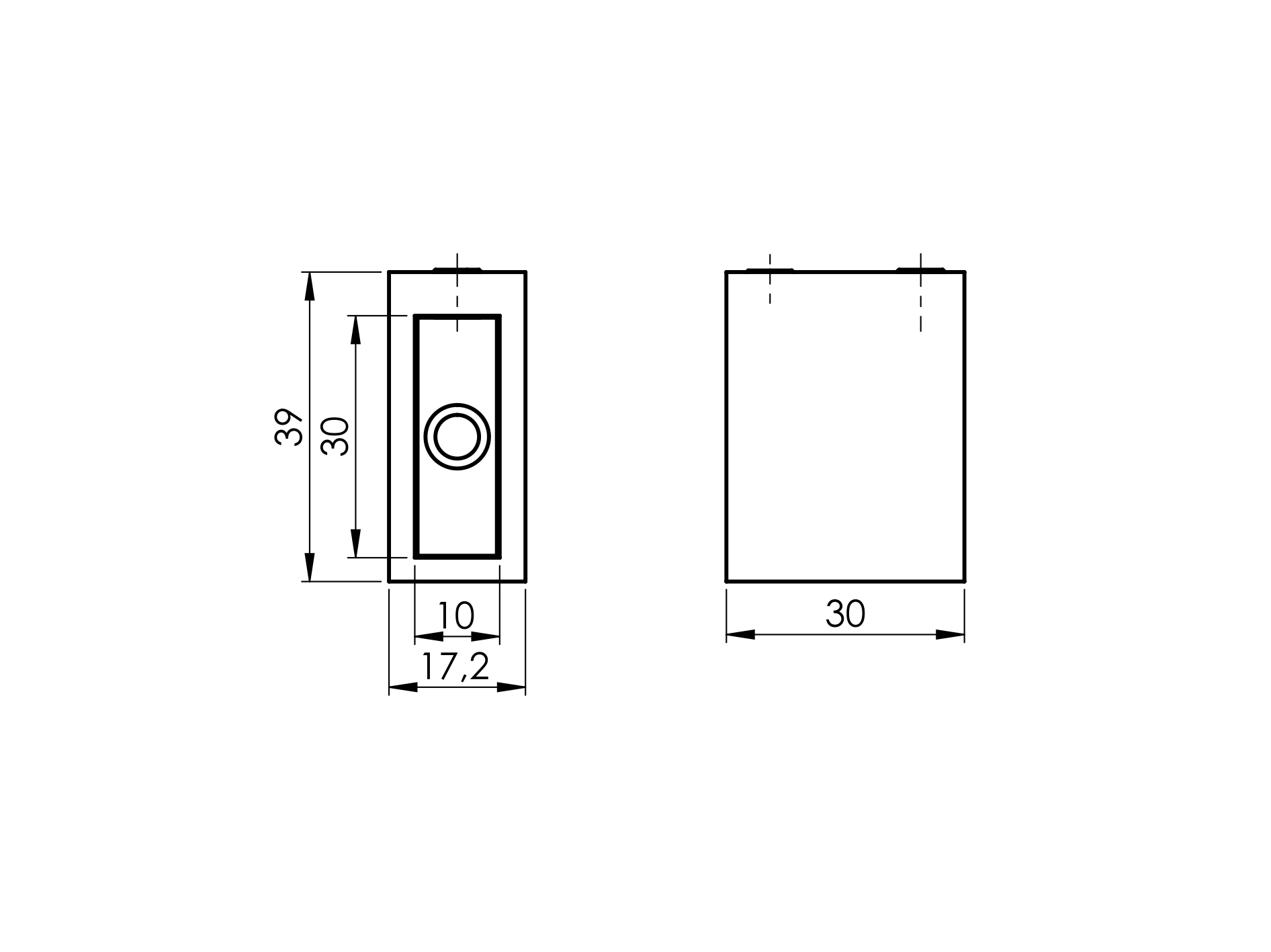 Edelstahl Stangenhalter Block- Glanz- fuer Rundstab Ø 19mm-89-11GS304ZP222PCR-A.4