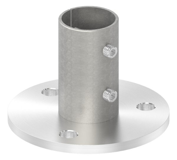 Wand- und Bodenanker  Masse- Ø 100x6 mm  fuer Rundrohr Ø 42-4x2-5 mm - V2A-11-3013.4