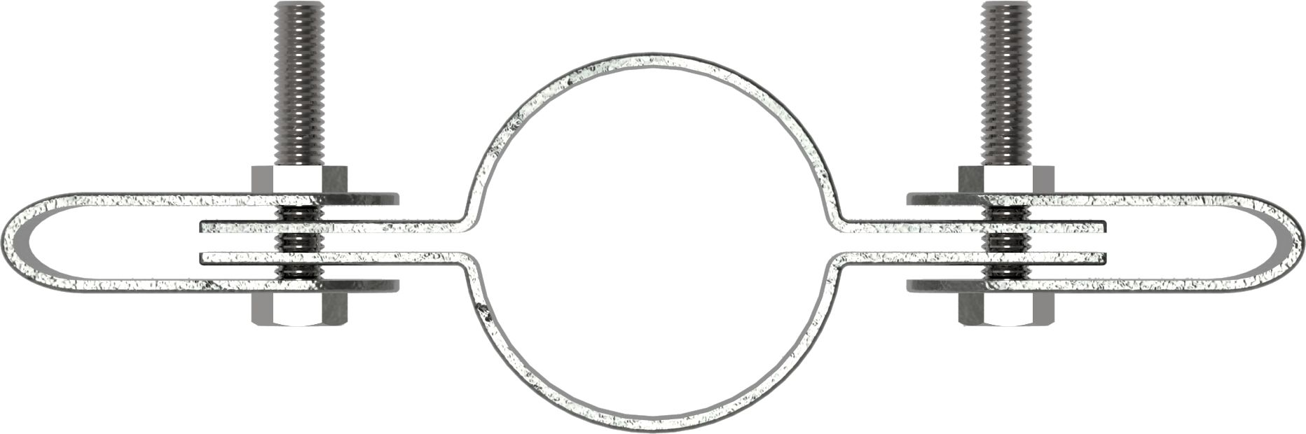 Rohrverbinder - Gitterhalter doppelt - 171D48 - 48-3 mm - 1 1-2- - Feuerverzinkt u. Elektrogalvanisiert-171D48