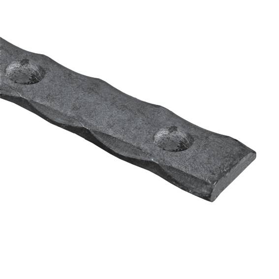 Zierflachstahl Stahl roh 30 x 5 mm L=3000 mm Nietenoptik Abstand 132 mm-89-11P002N30X53M-A.4