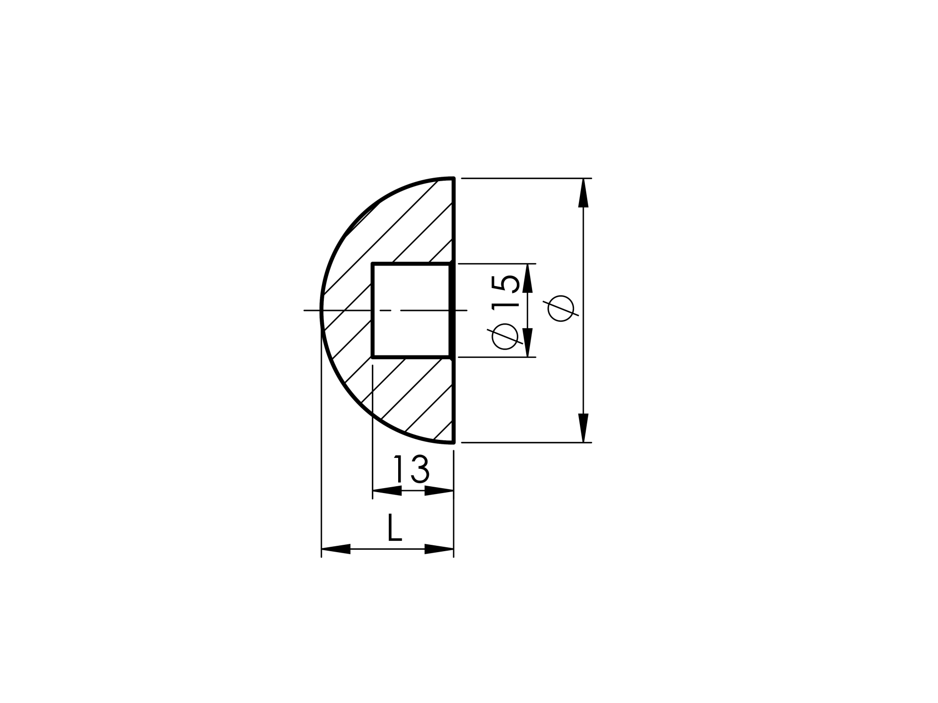 Handlauf-Endkappe Buchenholz fuer Ø 42 mm- halbrund- roh-89-11WBD42G2-A.4