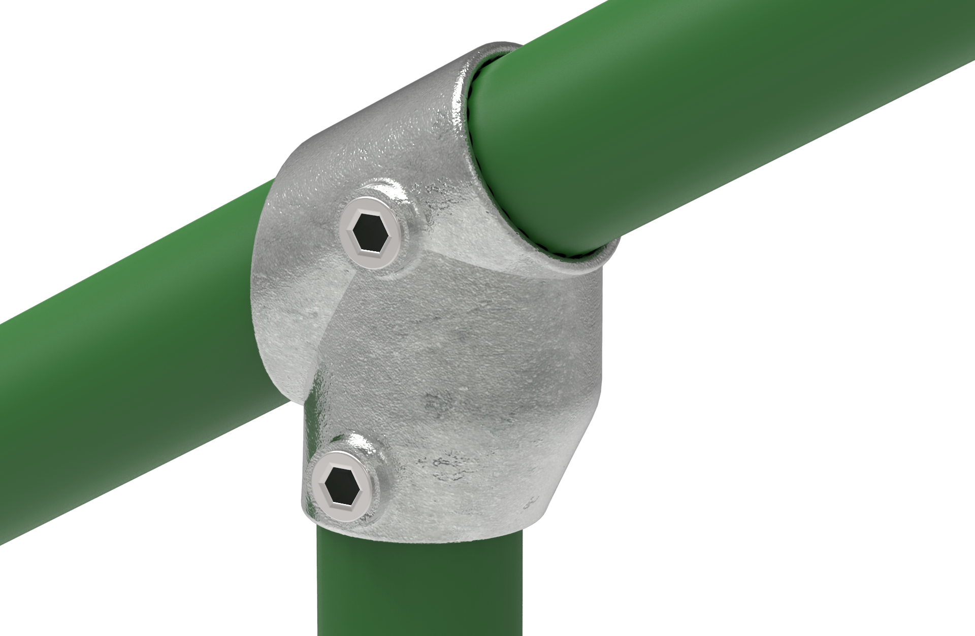 Rohrverbinder - T-Stueck kurz 30-60° - 129B34 - 33-7 mm - 1- - Feuerverzinkt u. Elektrogalvanisiert-129B34