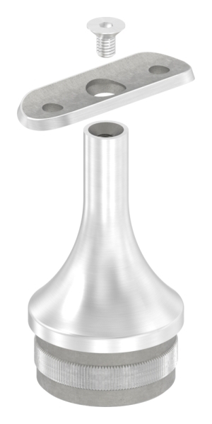 Stuetze mit Halteplatte fuer Rundrohr Ø 42-4 mm - Stopfen fuer 48-3x2-0 mm V2A-12-2152.4