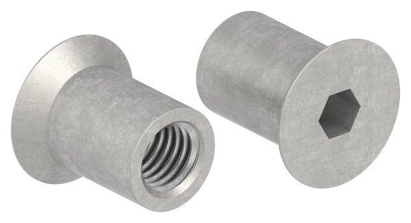 Huelsenmutter mit Senkkopf und ISK- M10x20- V2A-88-1158382-240.10