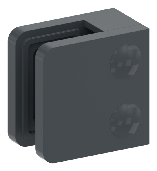 Glasklemme Zinkdruckguss 45 x 45 x 27 mm gerade RAL 7016 matt-88-111100-ZN0.7016