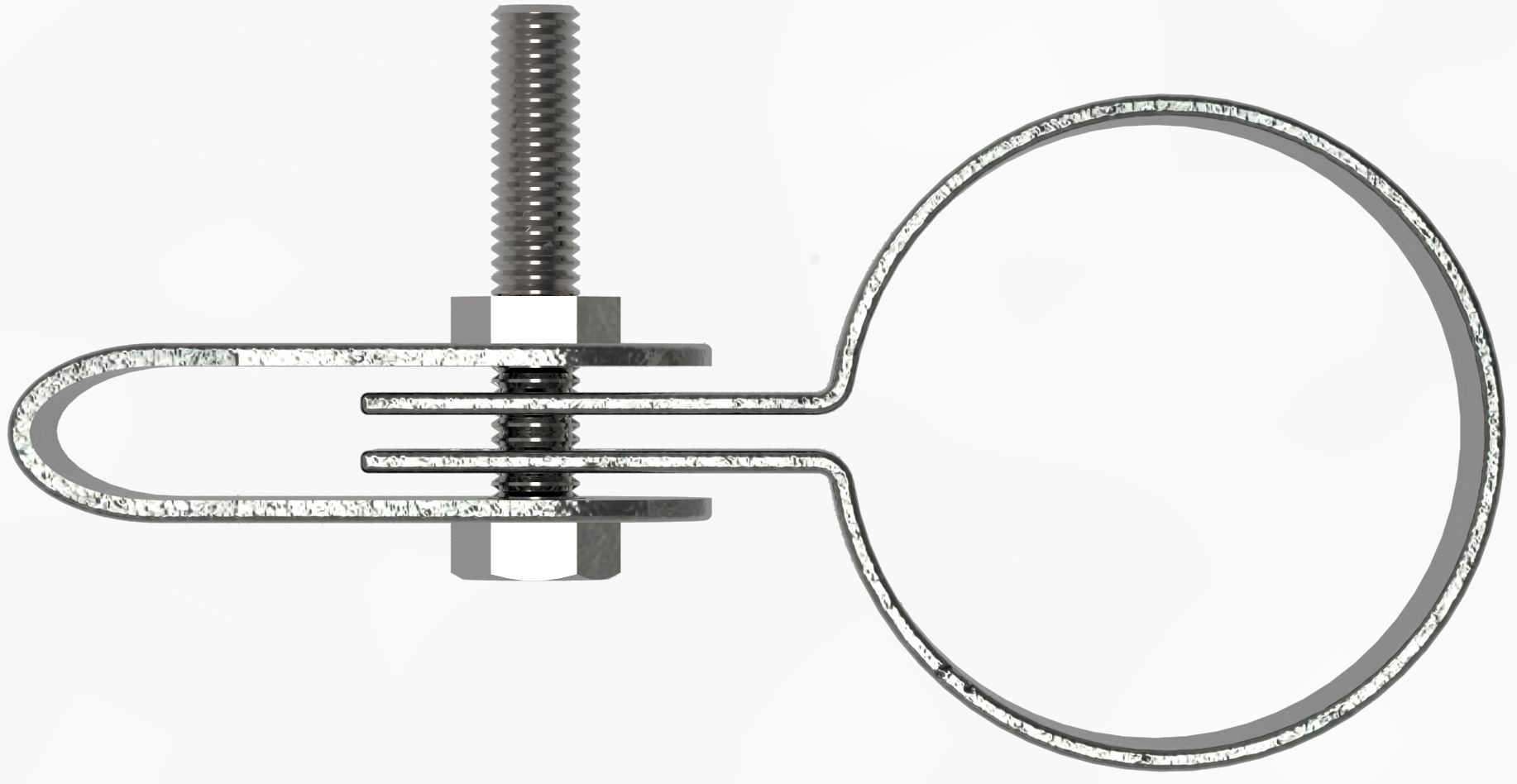Rohrverbinder - Gitterhalter einfach - 170D48 - 48-3 mm - 1 1-2- - Feuerverzinkt u. Elektrogalvanisiert-170D48