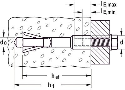 Porenbetonanker Stahl galvanisch verzinkt M8 x 75 mm-89-11Q11FPXM8-A.4