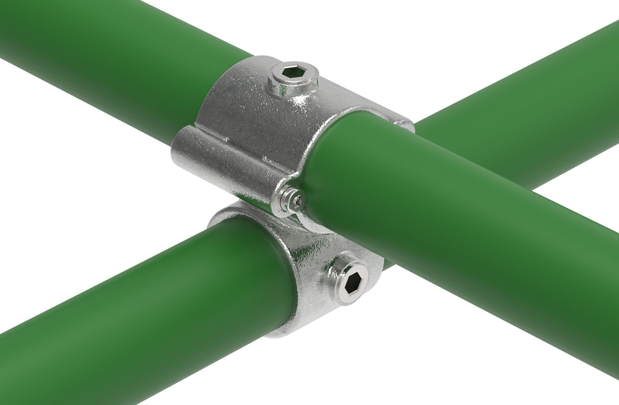 Rohrverbinder - Kreuzstueck 90° - 137D48 - 48-3 mm - 1 1-2- - Feuerverzinkt u. Elektrogalvanisiert-137D48