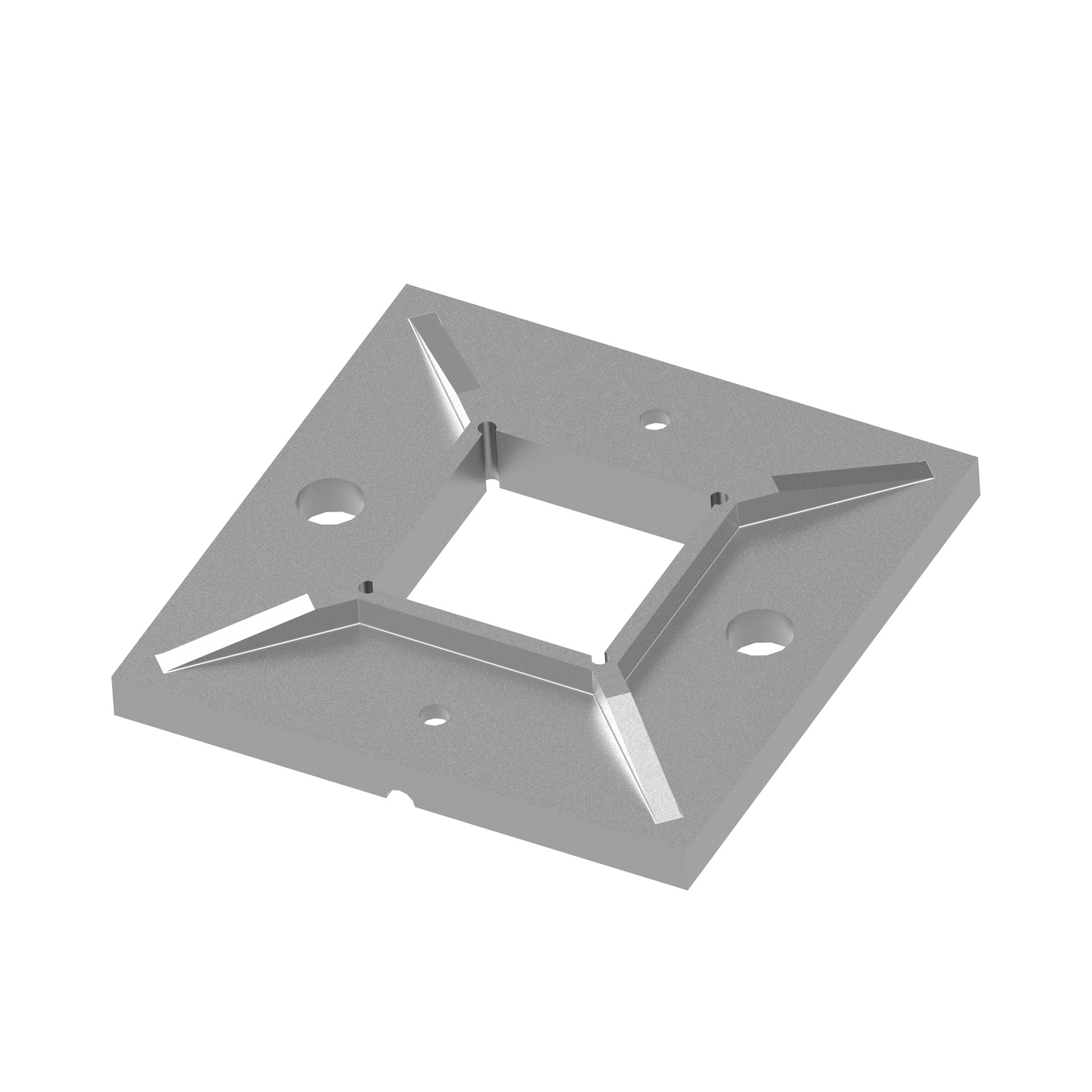 Bodenflansch Edelstahl AISI 316 fuer 40x40 mm Pfosten Oberverankerung-89-11A144940040-A.4